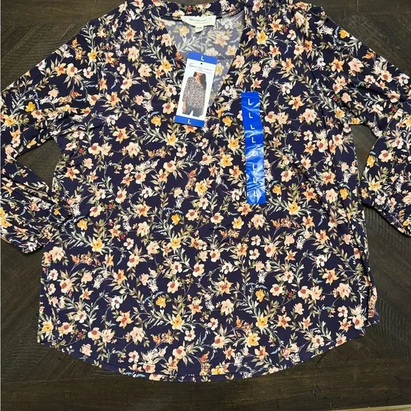 Floral V-Neck Blouse - Vince Camuto Large NWT - Picture 4 of 7